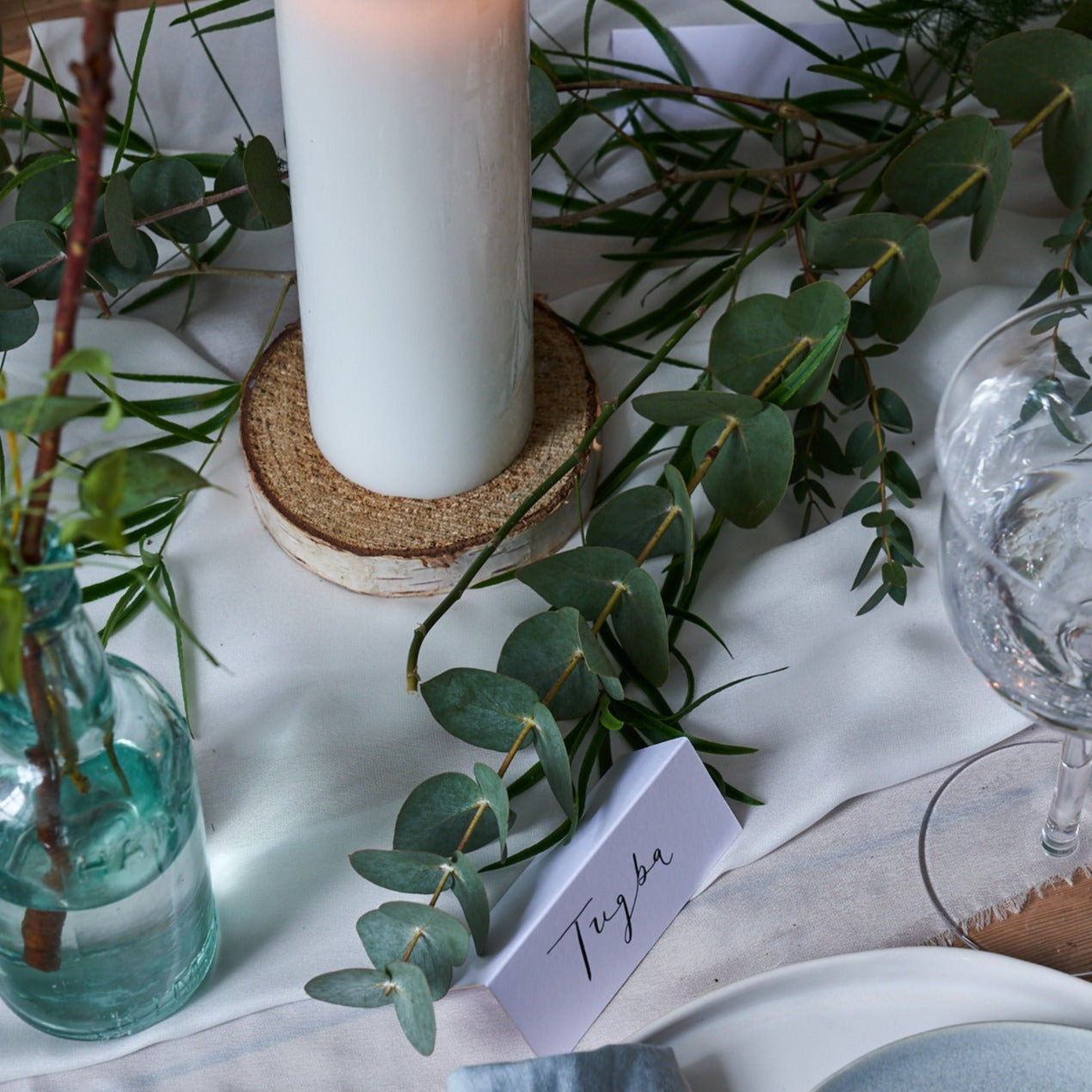 bundle of foliage to decorate wedding and event tables