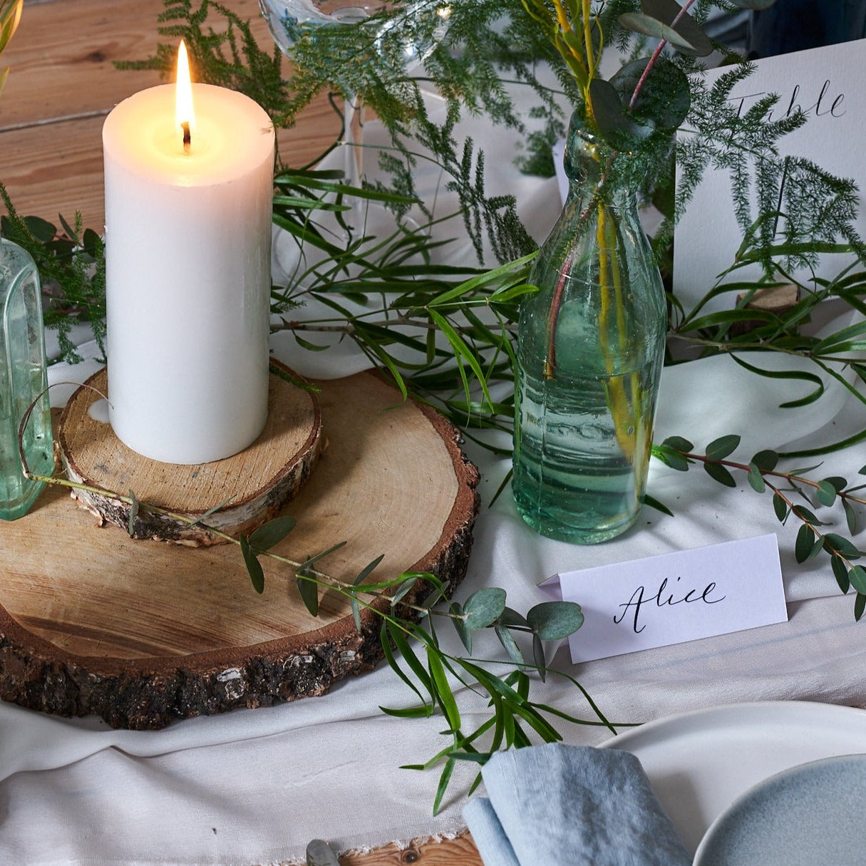 bundle of foliage to decorate wedding and event tables