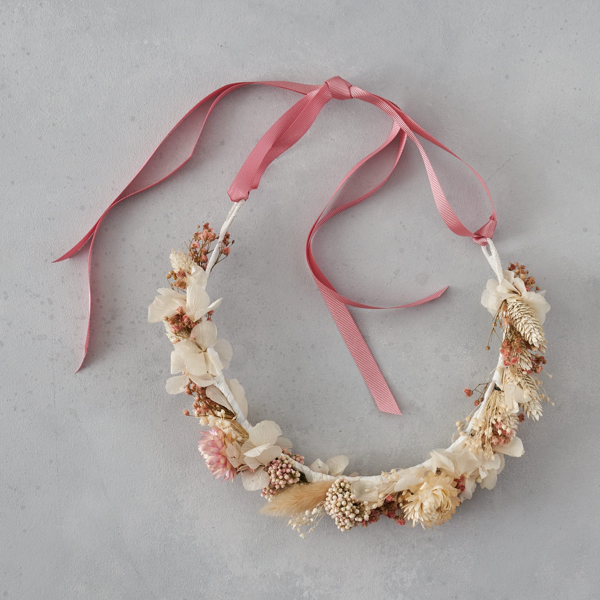 Dried flower crown : blush pink