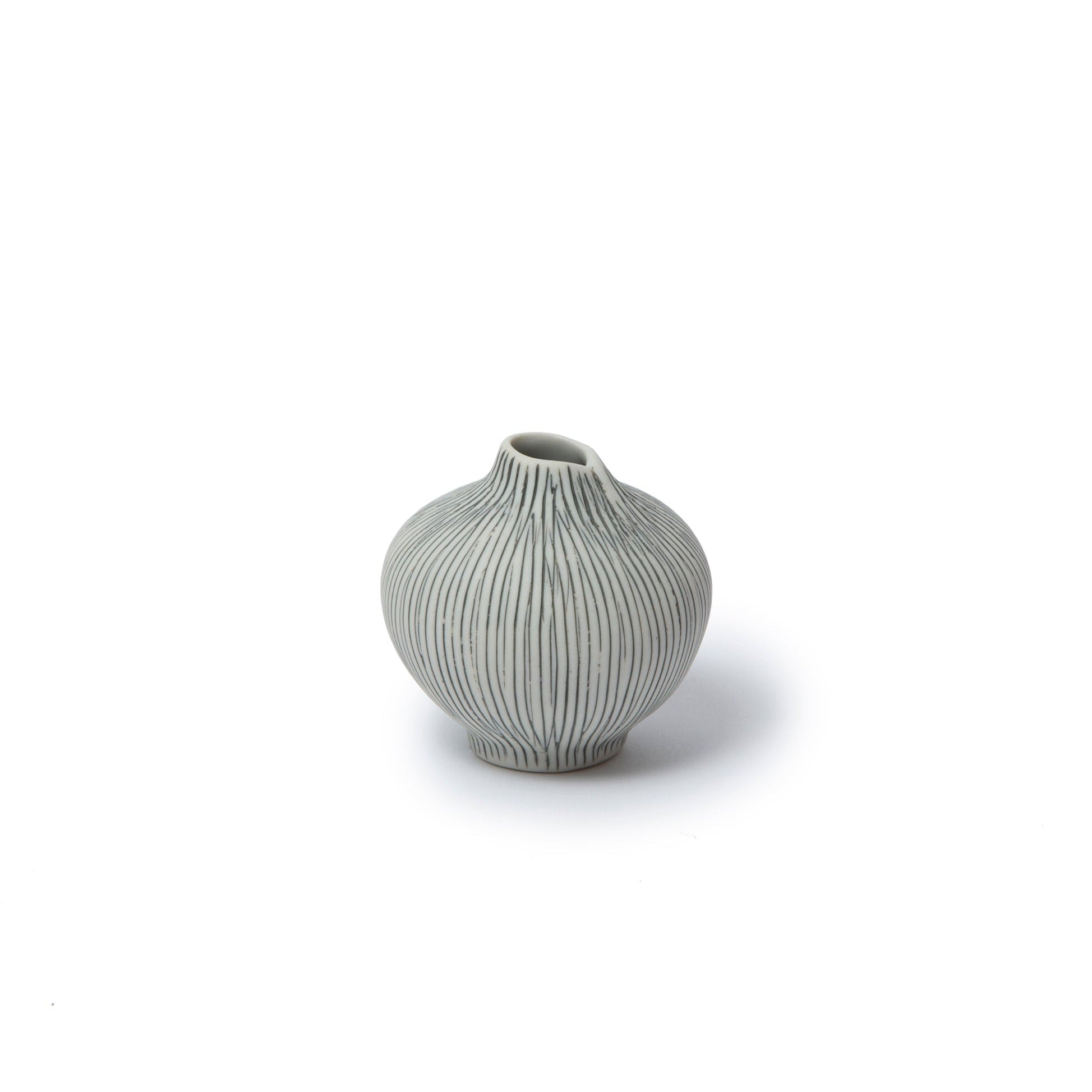 Lindform Line Bud Vase Small Grey Stripes