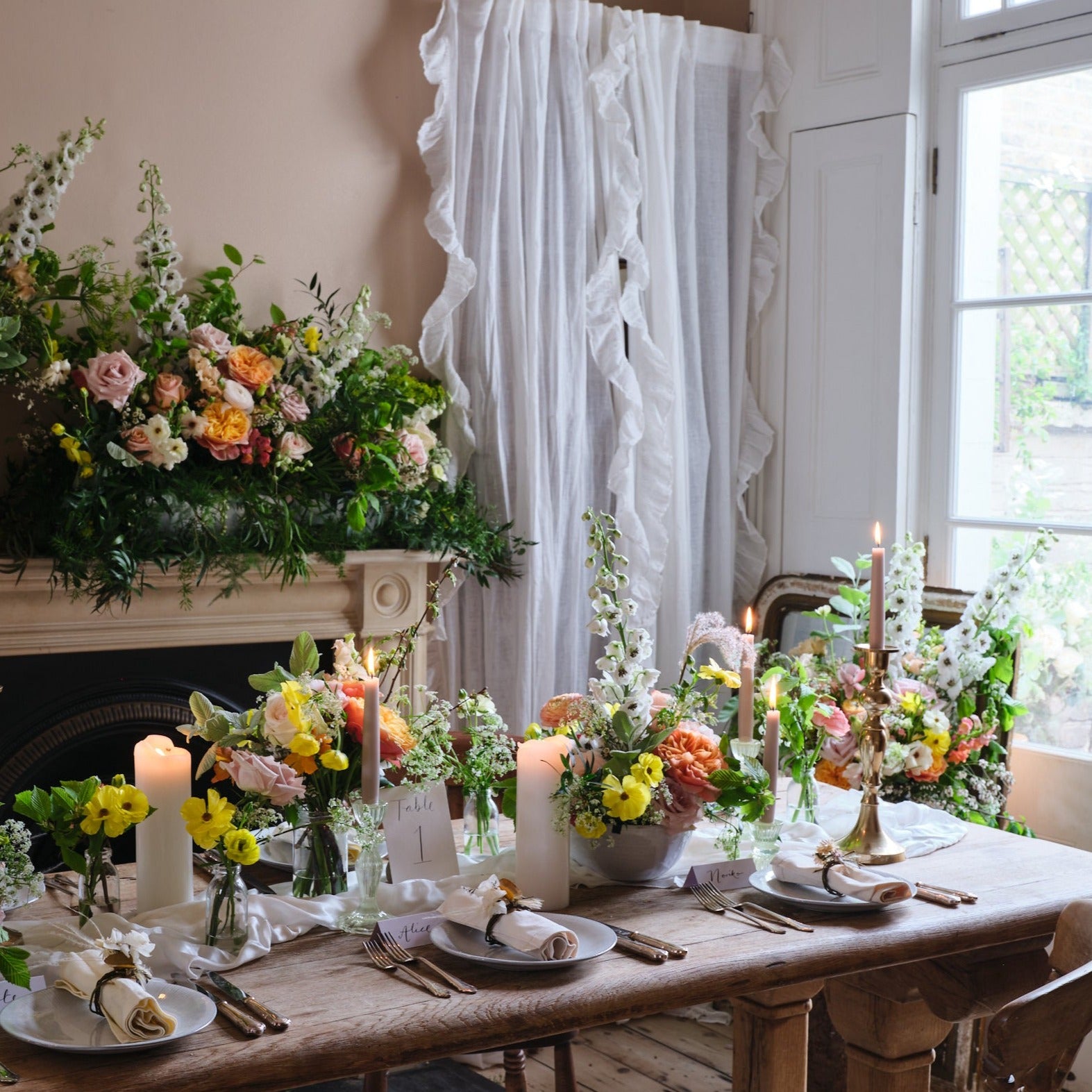 fresh and summery vibrant bowl arrangements for weddings and events