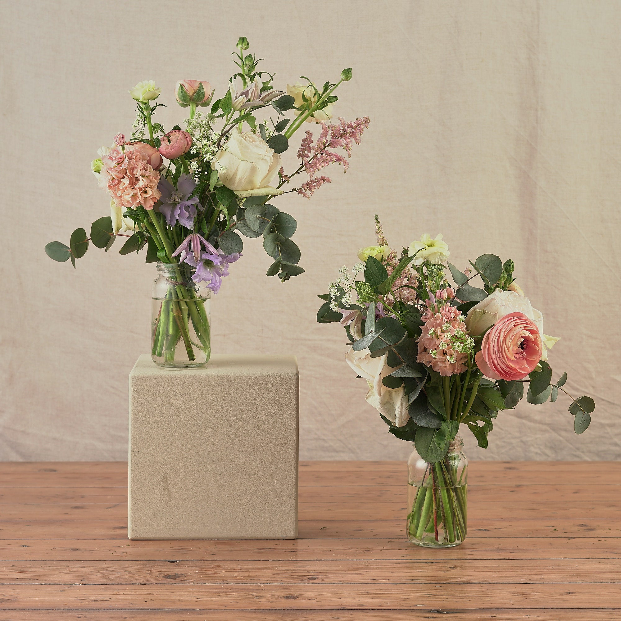 Pastel Wildflowers Jam Jar Arrangements