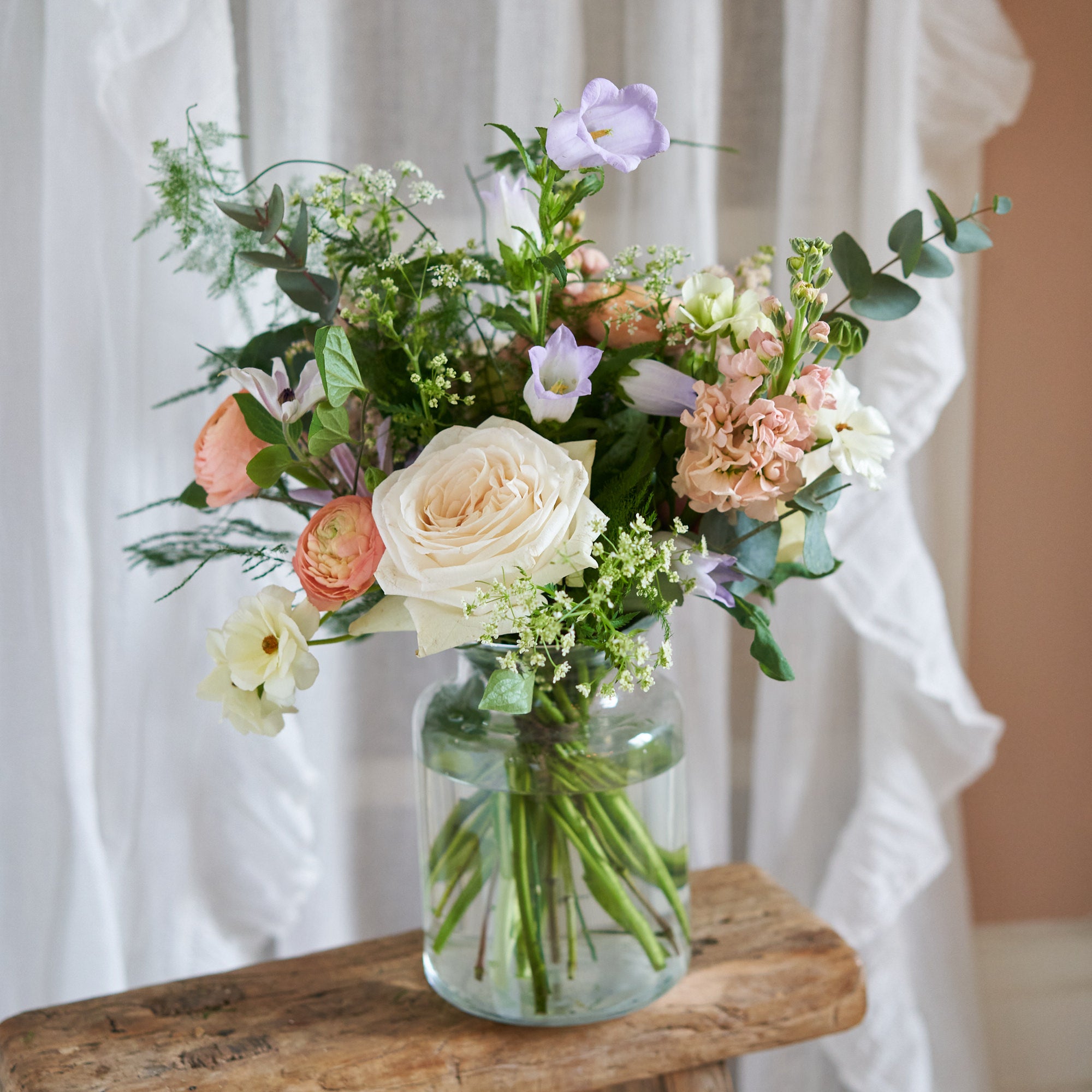 pastel wildflower wedding flowers to decorate tables and wedding venue