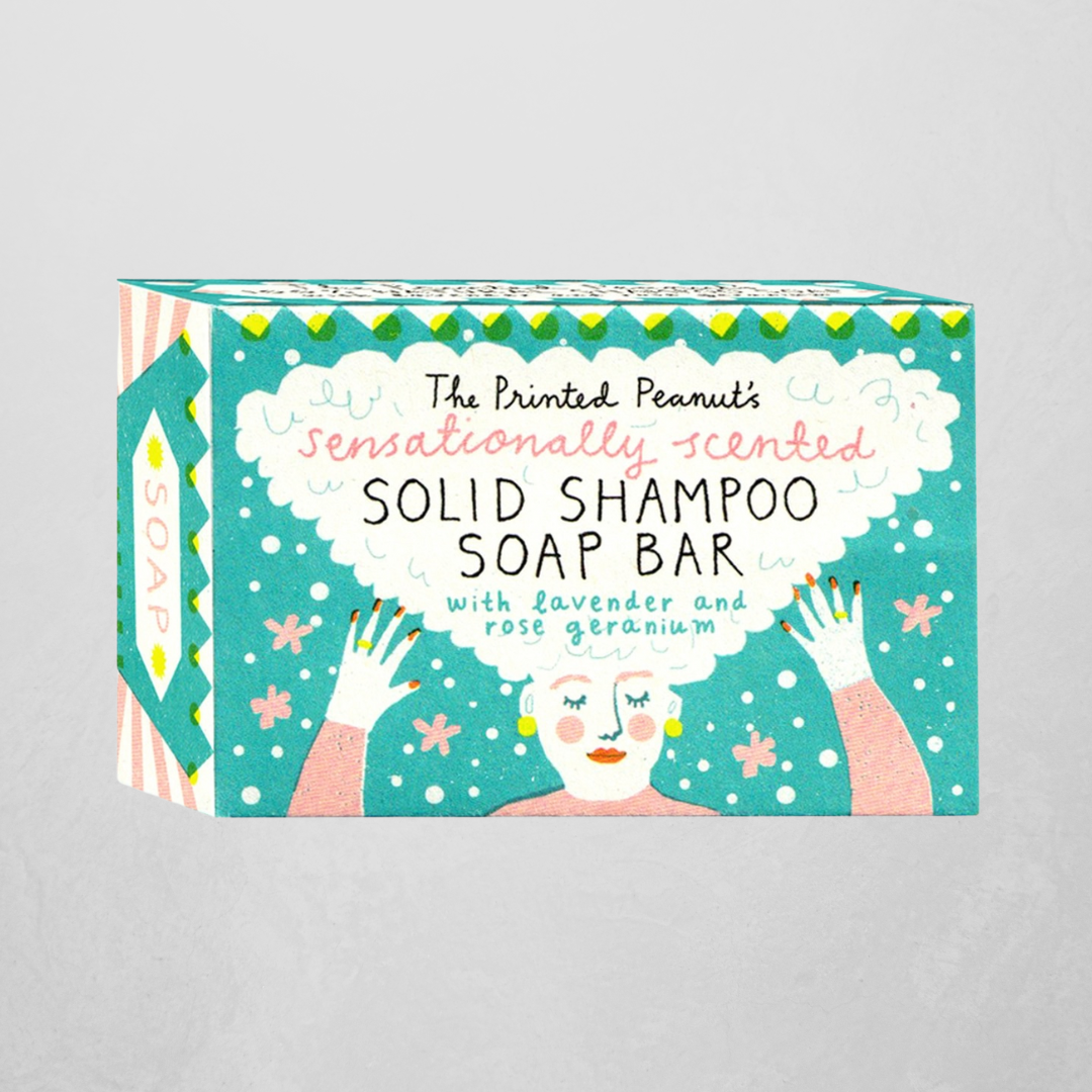 Printed Peanut soap bar with lavender and rose geranium