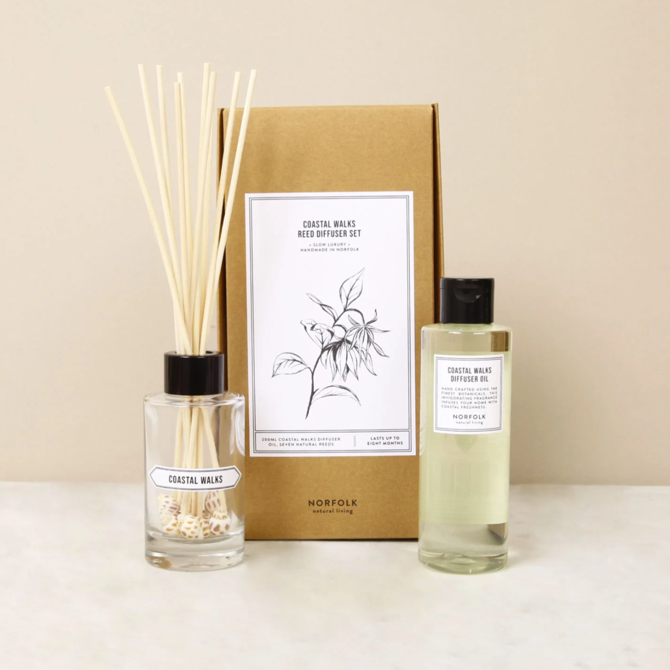 Coastal Walks Reed Diffuser Set by norfolk natural living