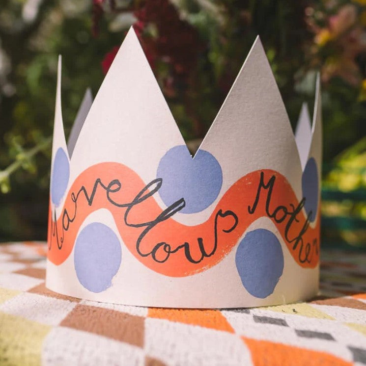 Marvellous Mother Party Hat Greetings Card