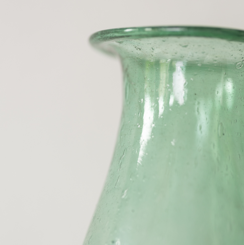 Luni Recycled Glass Vase | Teal