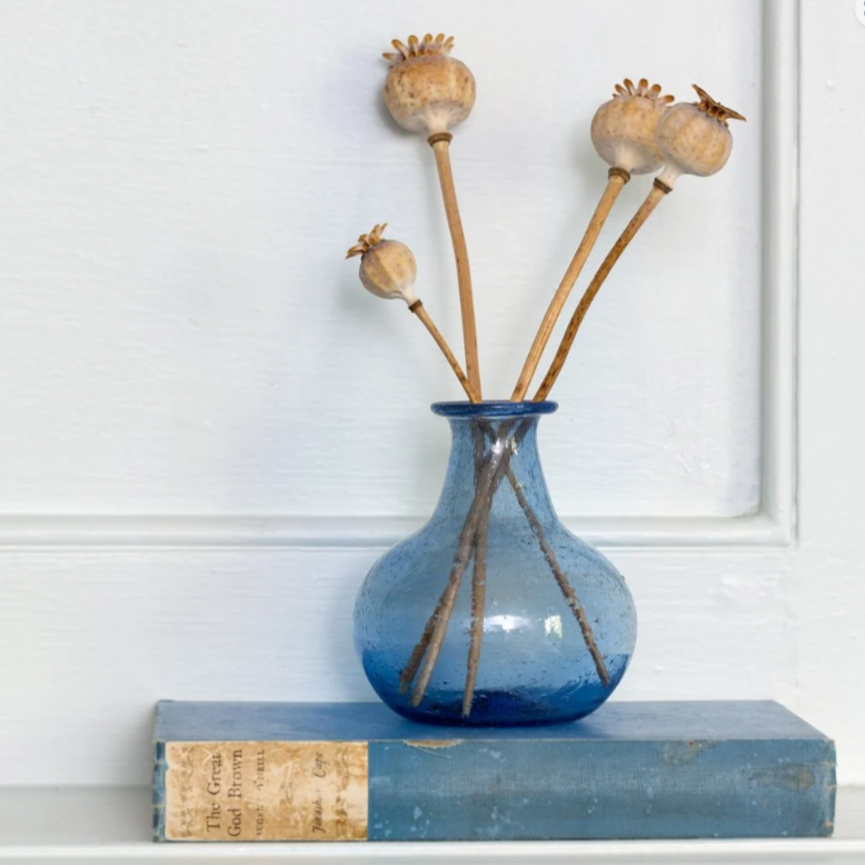 Palar Recycled Glass Vase | Lapis