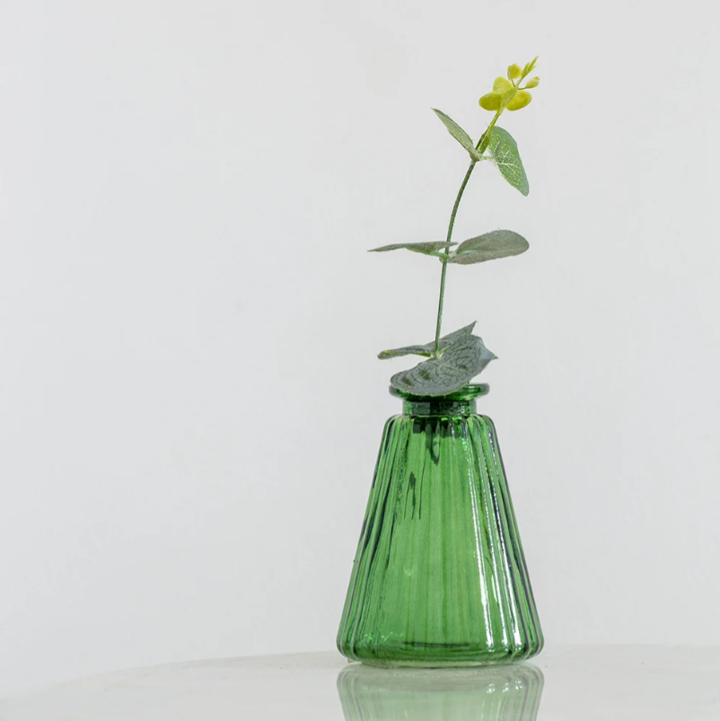 Glass Stem Vase | Green