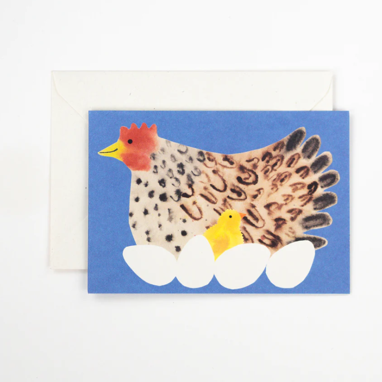 Hen and Chick Greetings Card