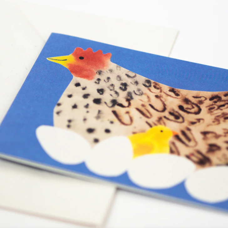 Hen and Chick Greetings Card