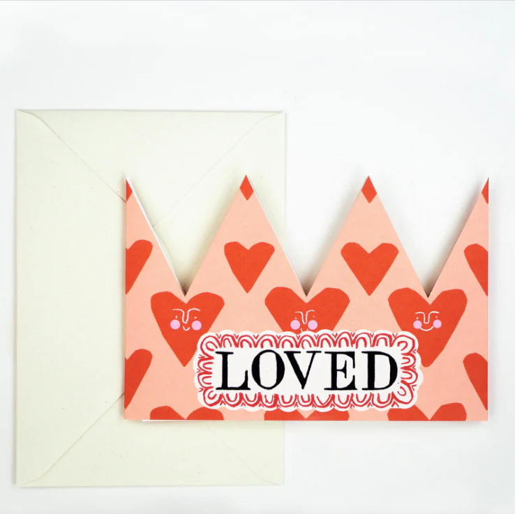 Loved Party Hat Greetings Card