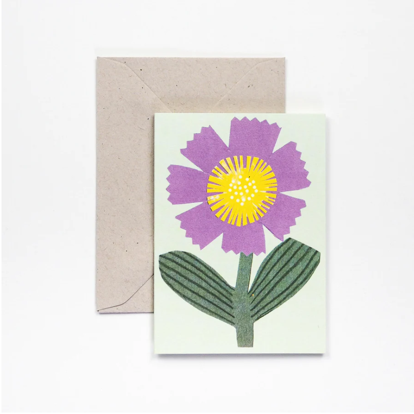 Purple Flower Mini Greetings Card
