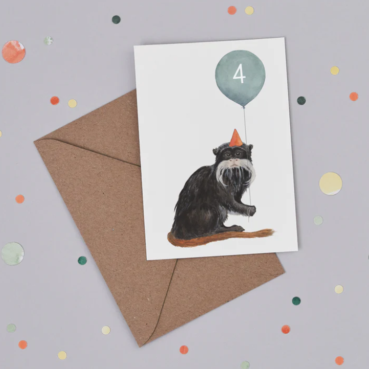 Balloon Animal Number Greetings Card