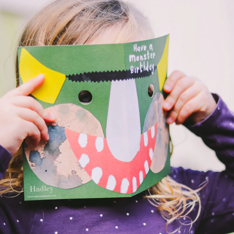 Monster Birthday Mask Greetings Card