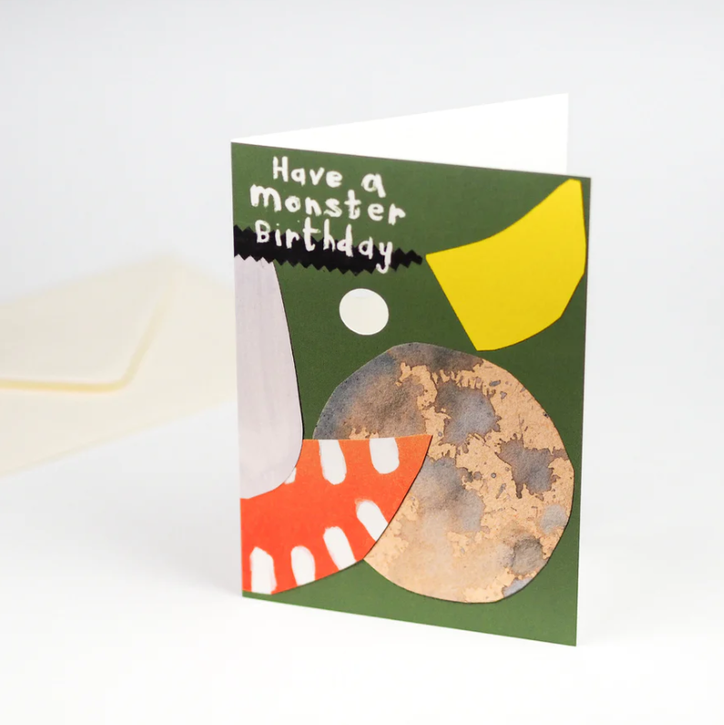 Monster Birthday Mask Greetings Card