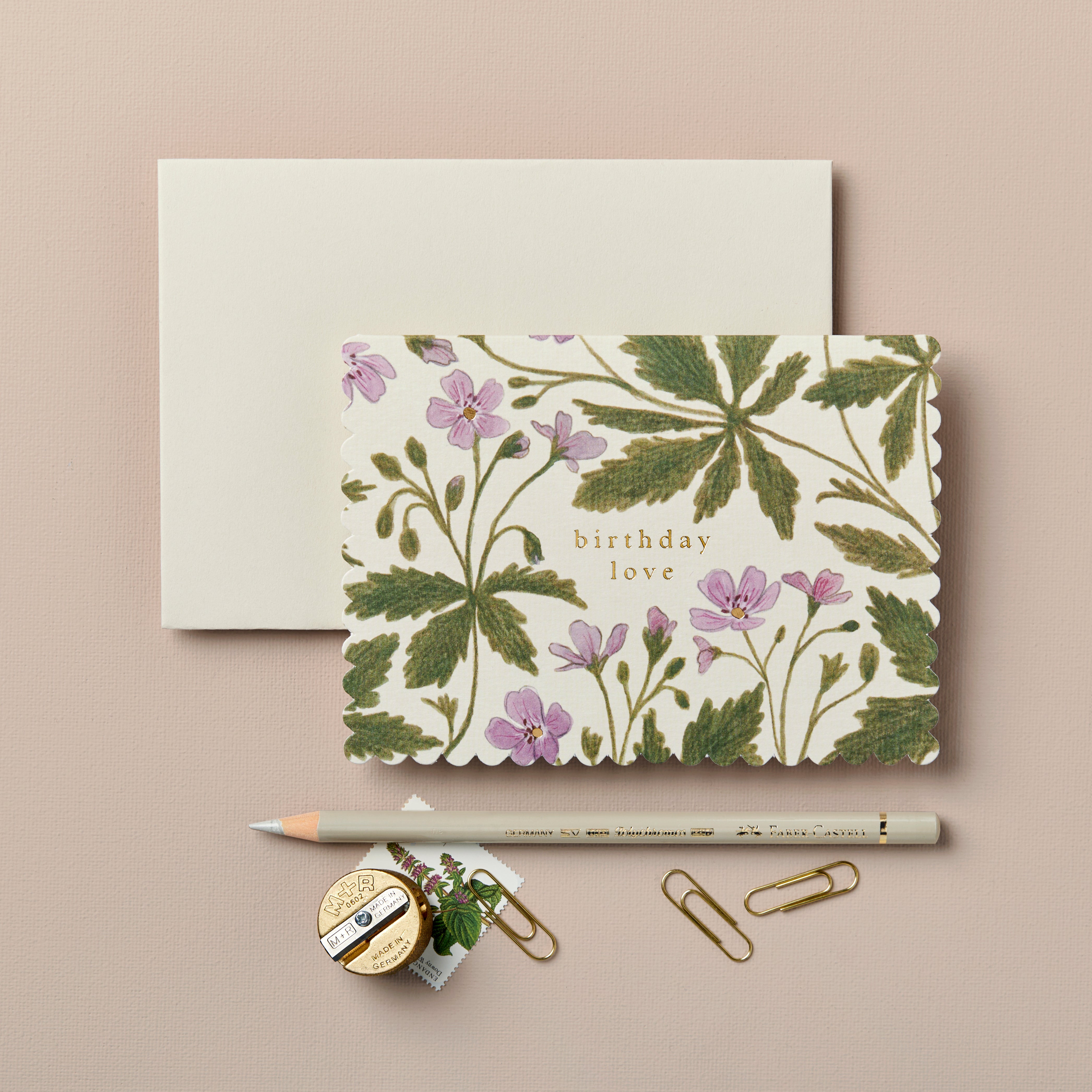 'Birthday Love' Geranium Greetings Card