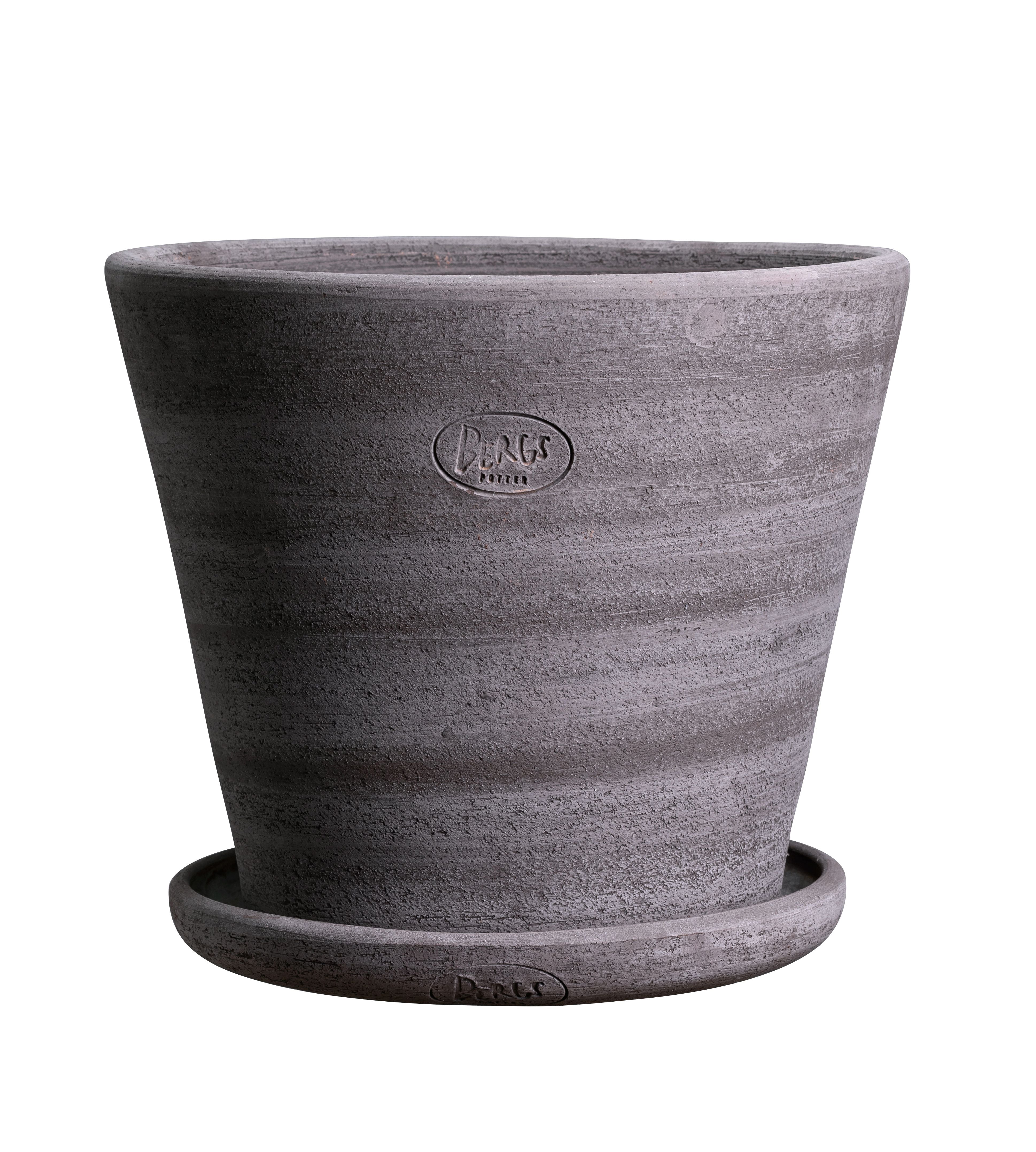 Bergs Potter Grey Large Set of Pot and Saucer