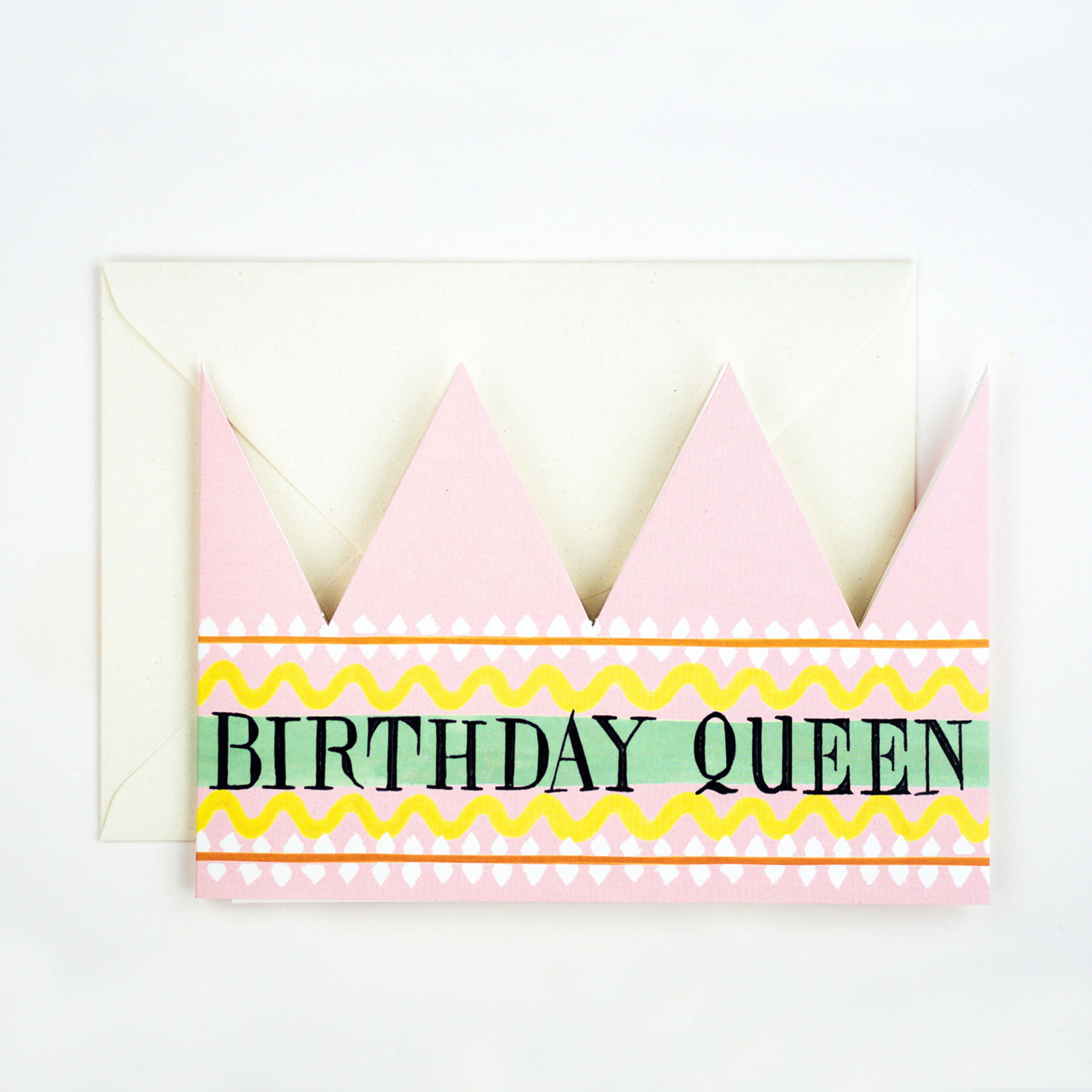 Birthday Queen Party Hat Greetings Card