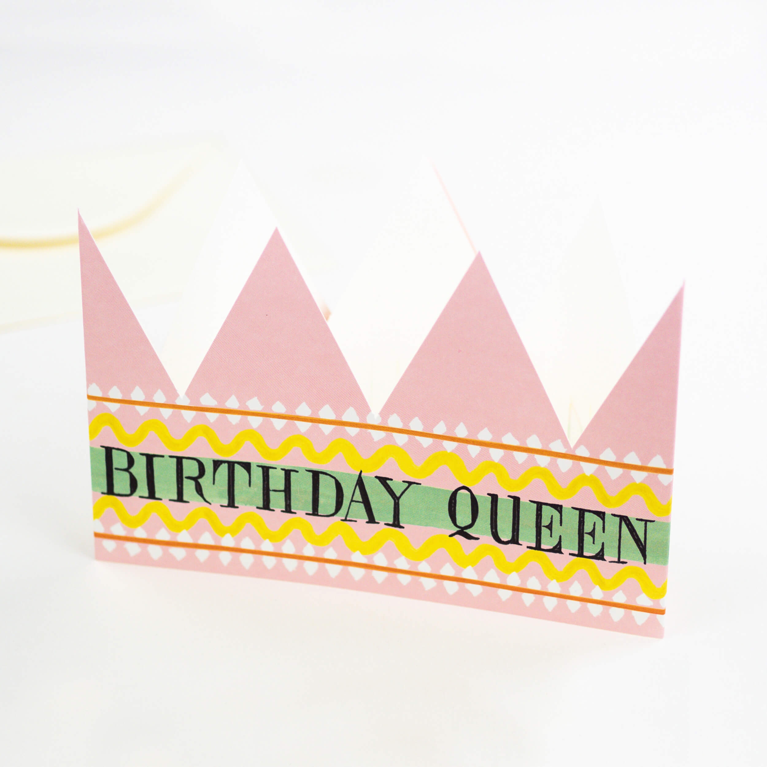 Birthday Queen Party Hat Greetings Card