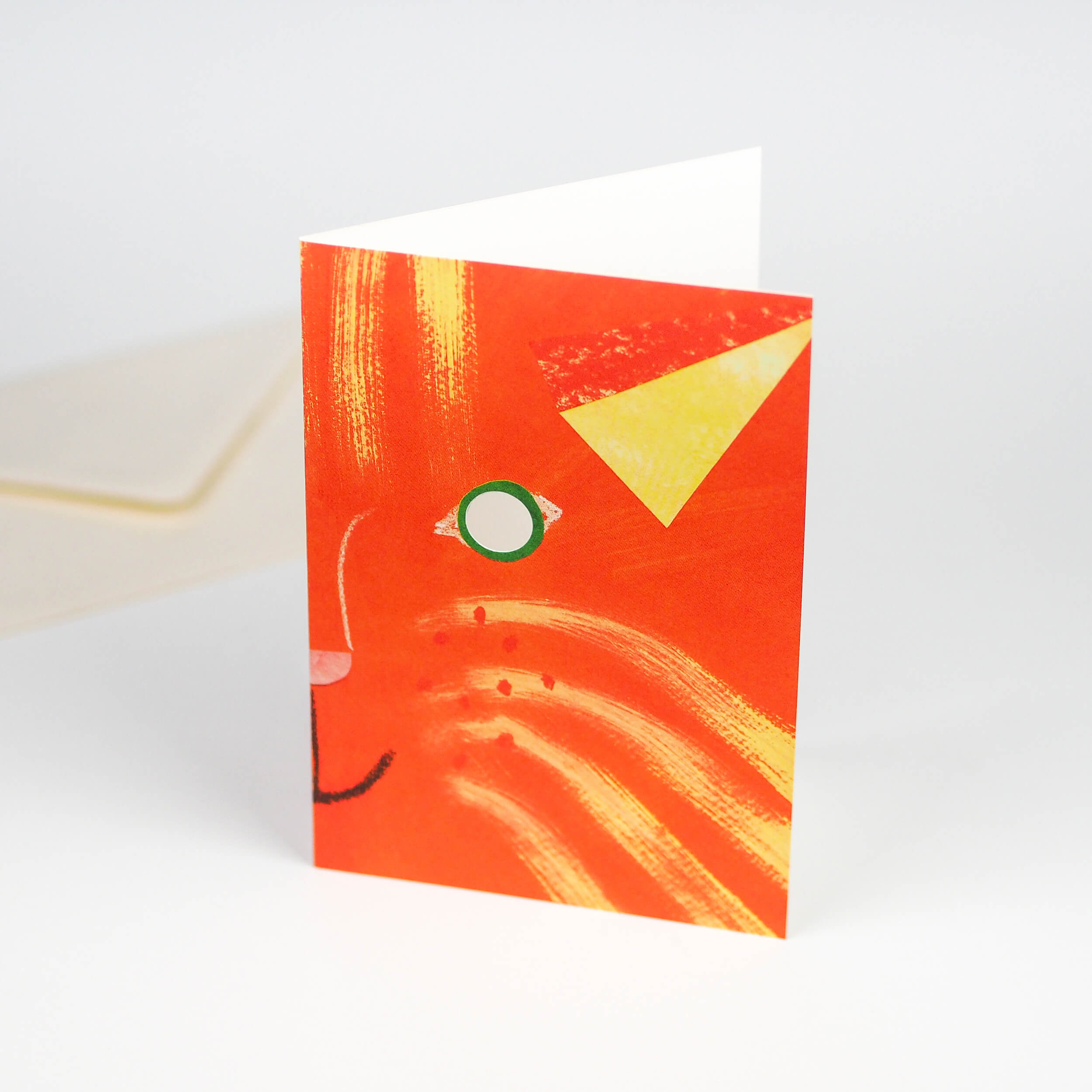 Ginger Cat Mask Greetings Card
