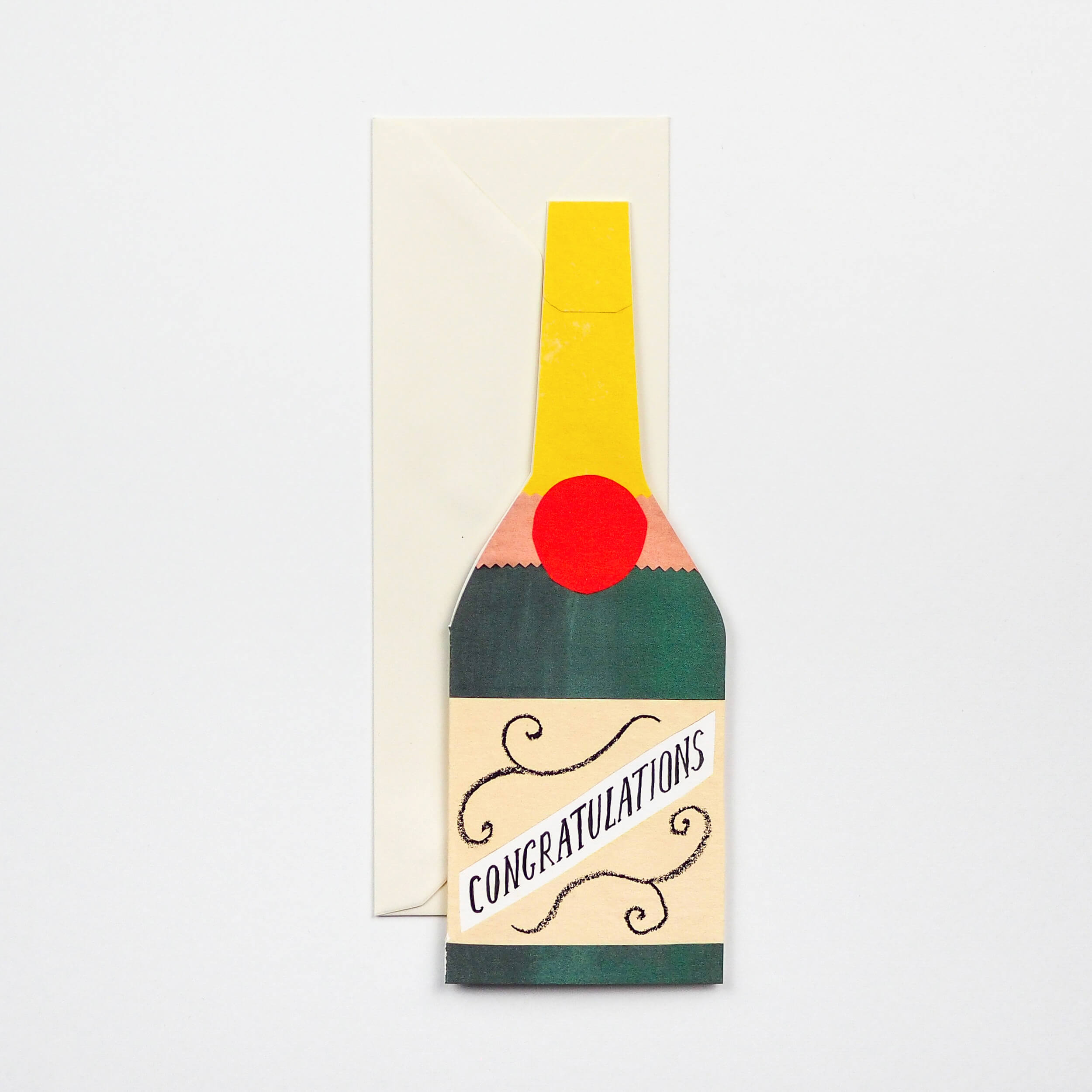 Champagne Bottle Congratulations Greetings Card