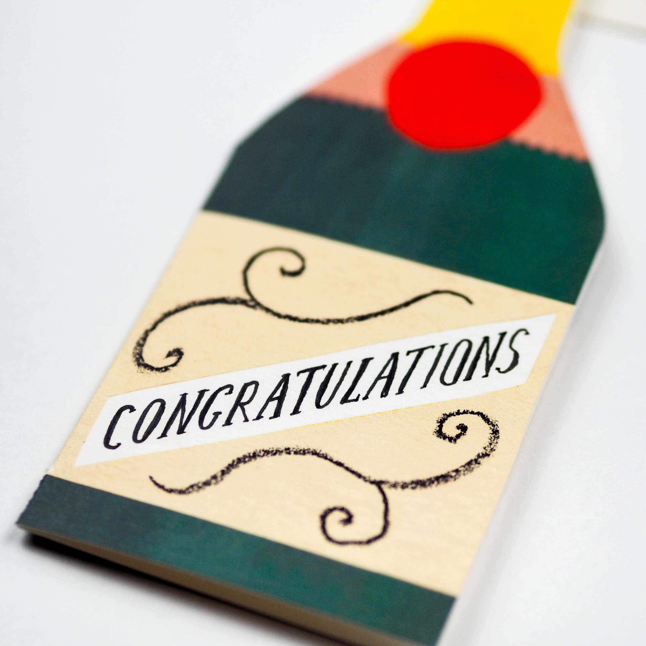 Champagne Bottle Congratulations Greetings Card