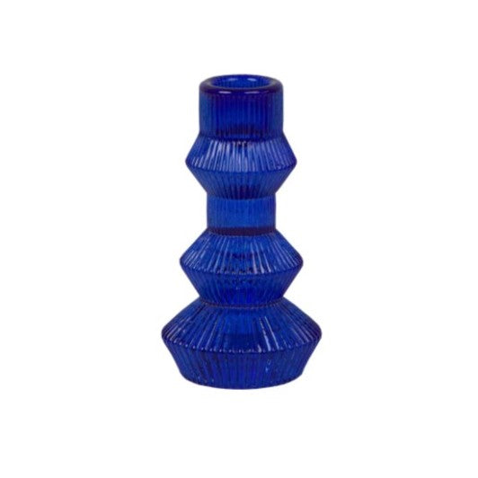 Geometric Glass Candlestick Holder