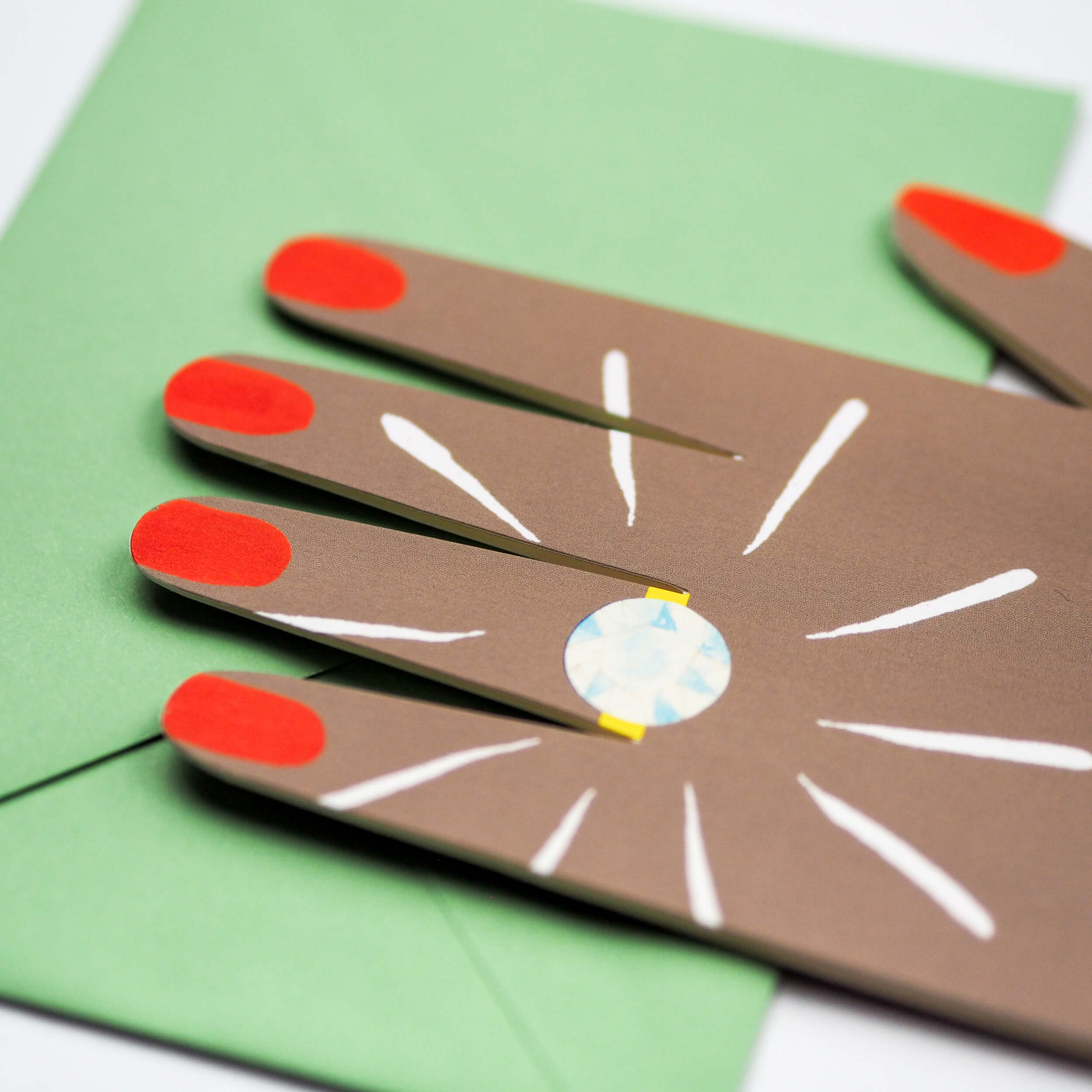 Hand With Diamond Ring Greetings Card