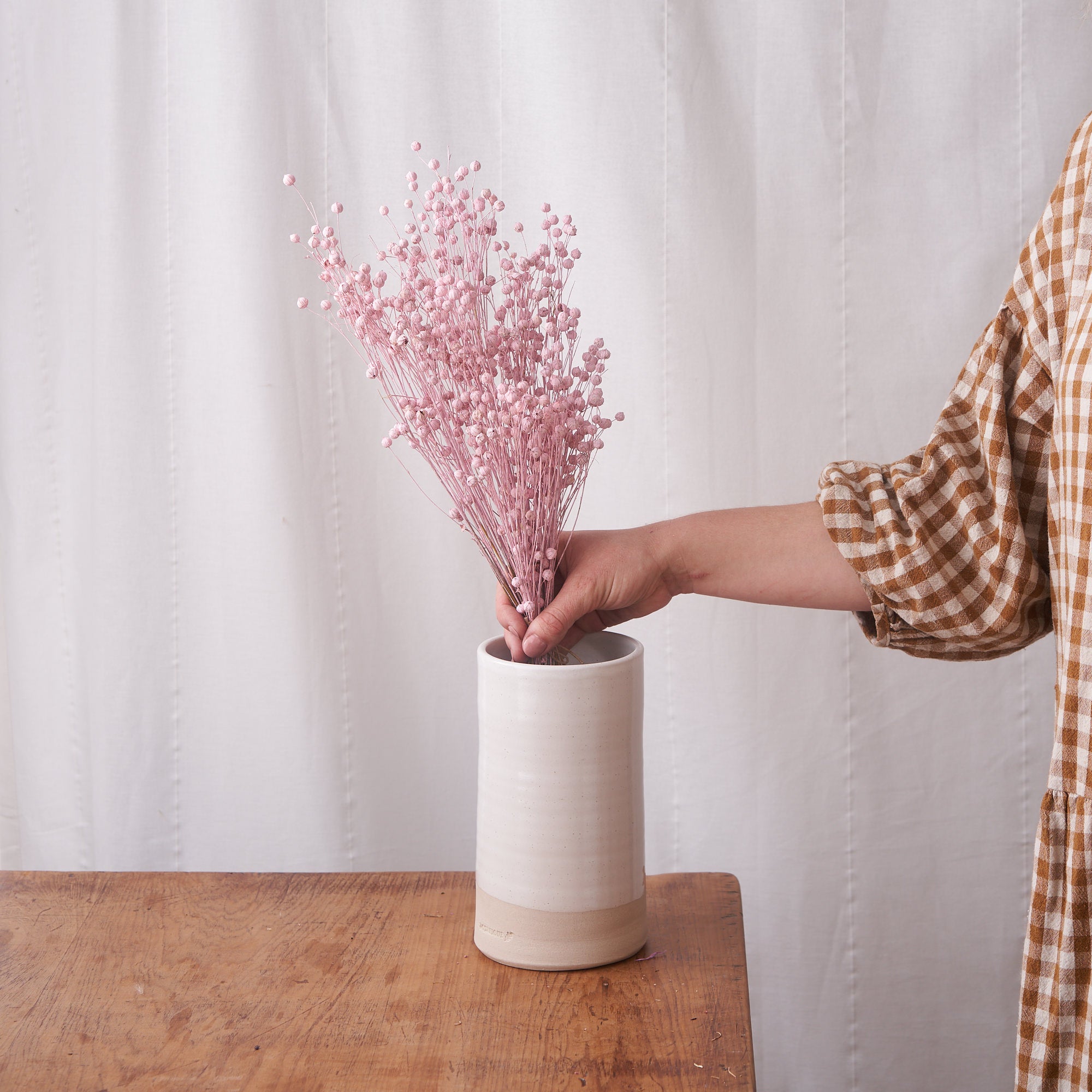 Flax pink white wash dried bunch