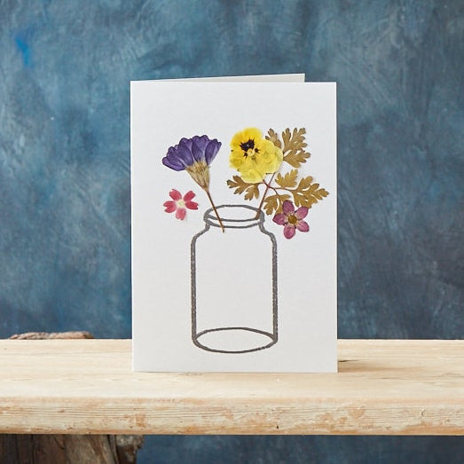 Pressed Flower Greeting Card – Handmade by Botanique Workshop