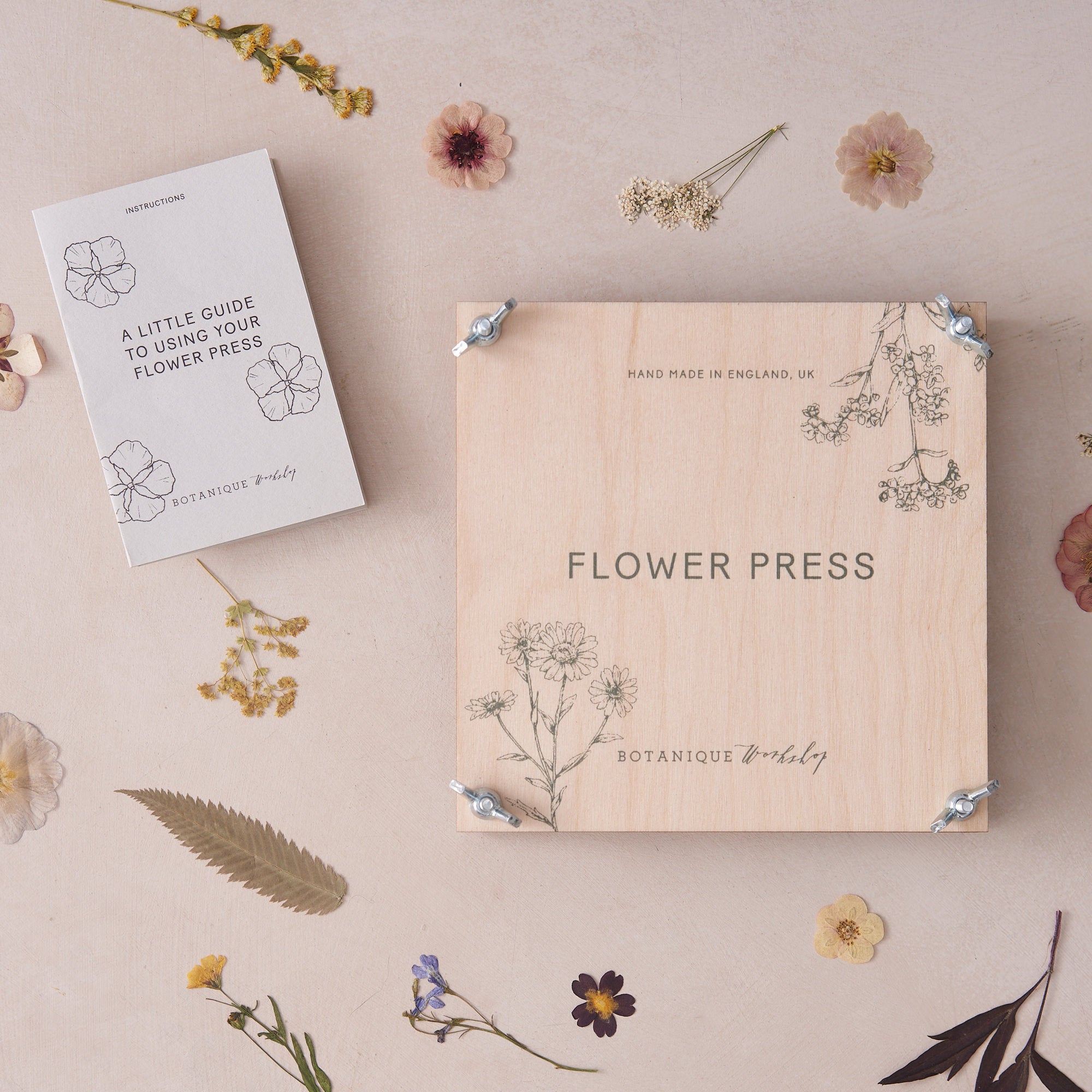 Large Wooden Flower Press Kit - Create Botanical Art & Hand-Made Cards -  Little Garden Shop