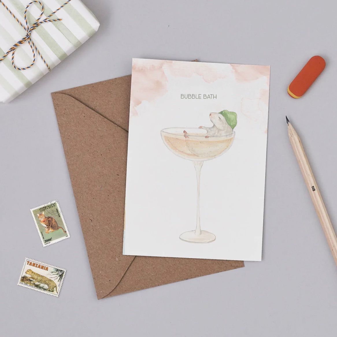 Bubble Bath Greetings Card