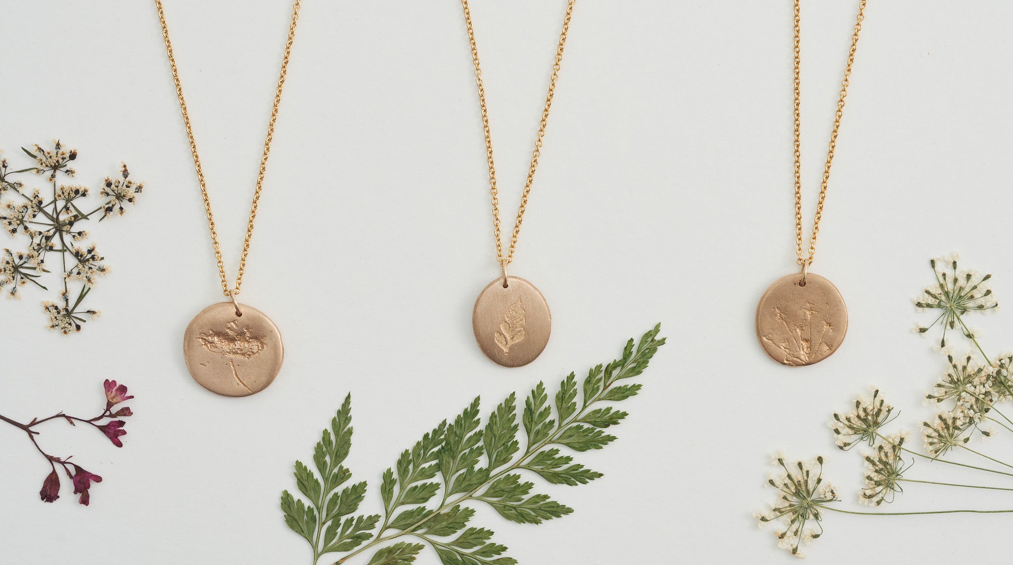 Hand Cast Pressed Flower Necklace | Fern