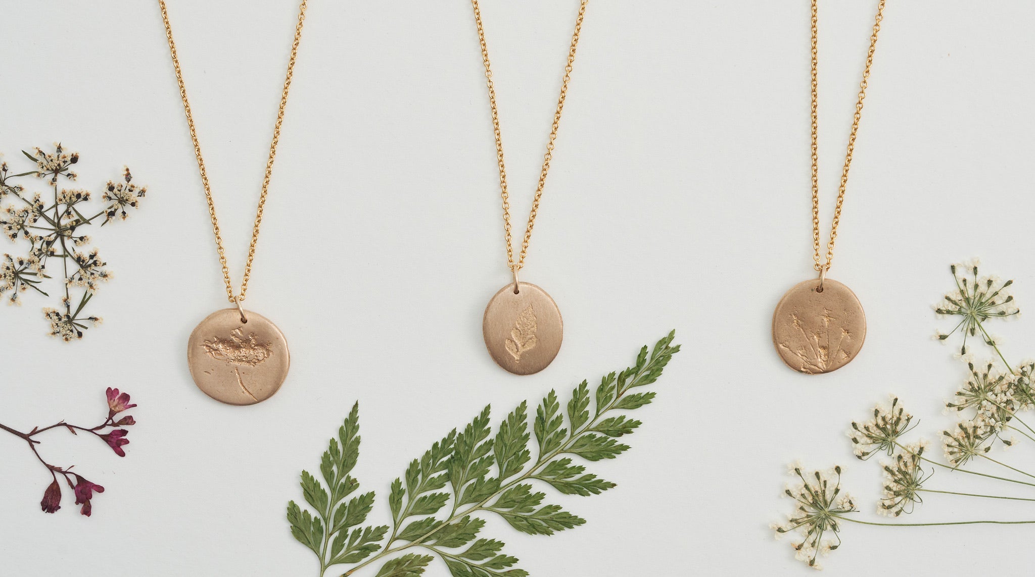 Hand Cast Pressed Flower Necklace | Fern