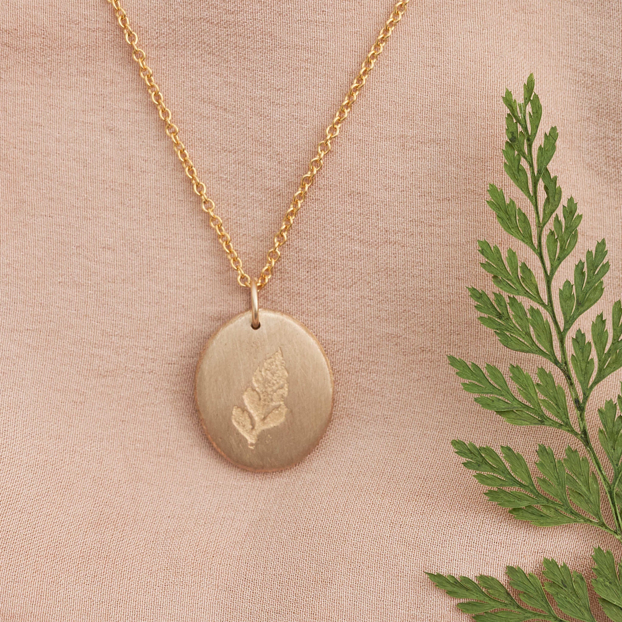 Hand Cast Pressed Flower Necklace | Fern