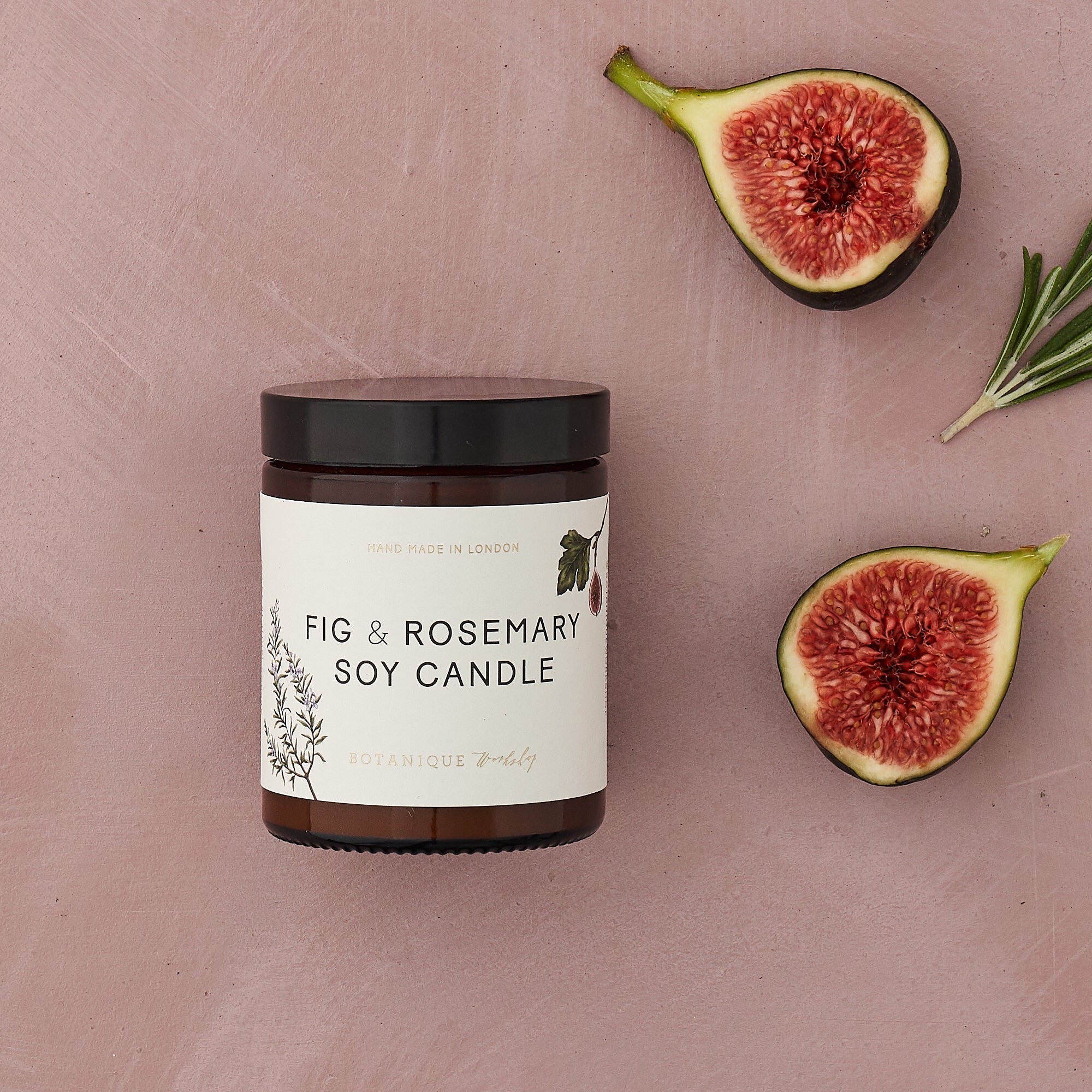 Hand-poured Fig & Rosemary scented Soy Candles