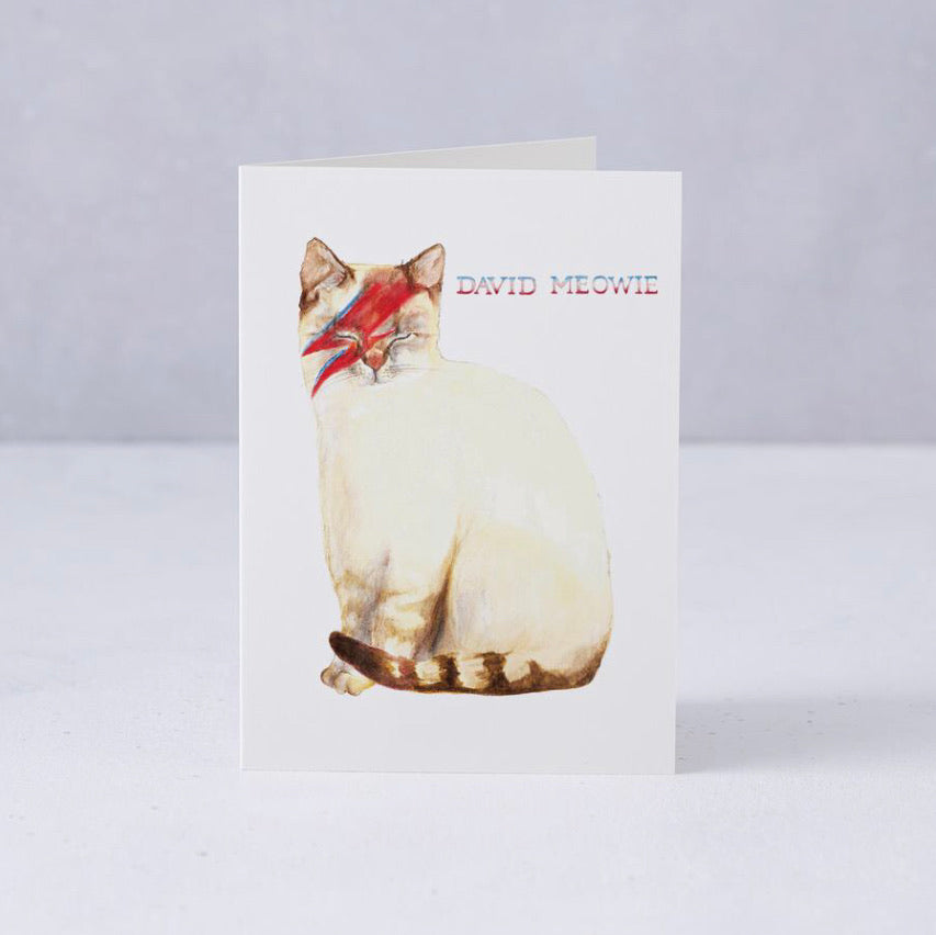David Meowie Greetings Card