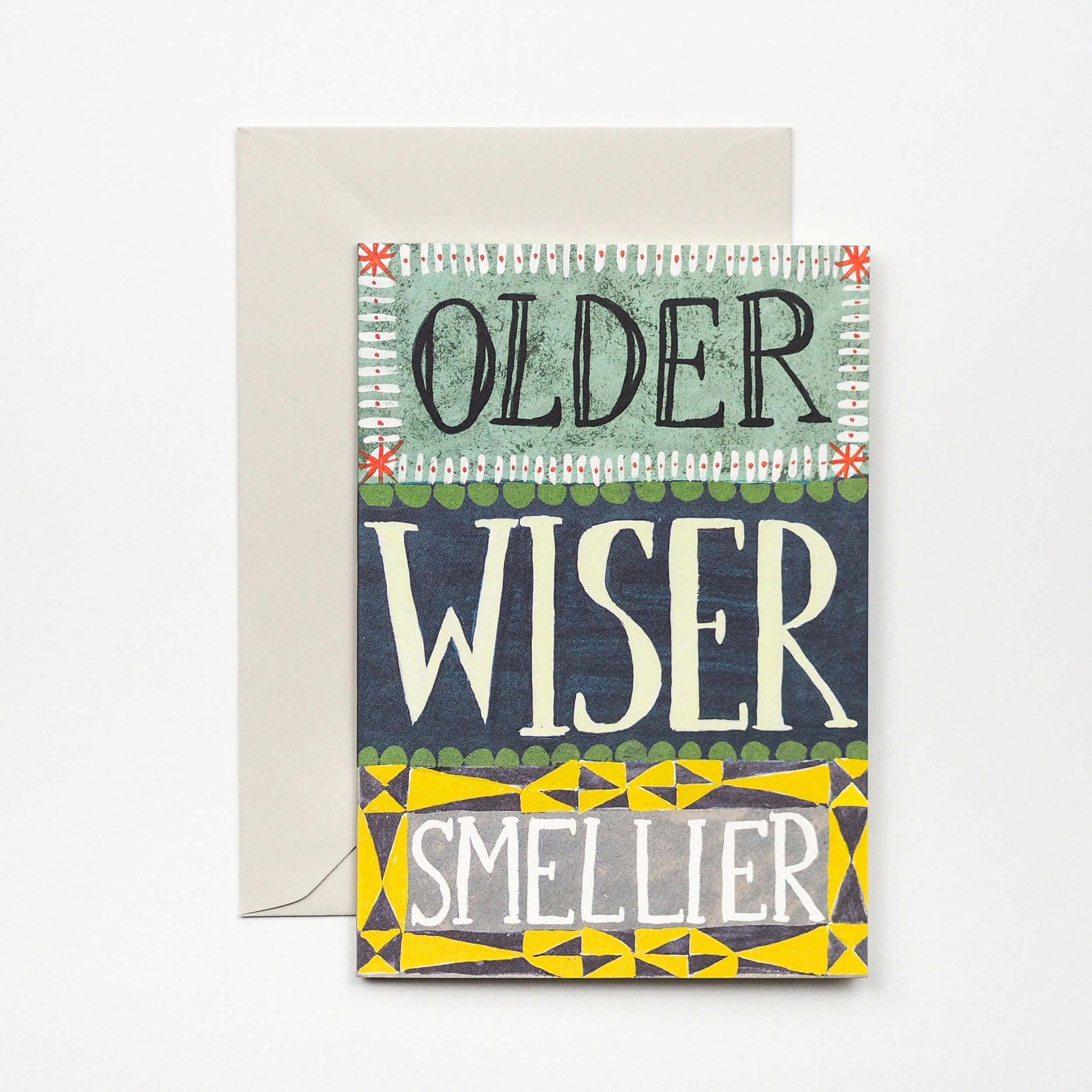 Older Wiser Smellier Birthday Greetings Card