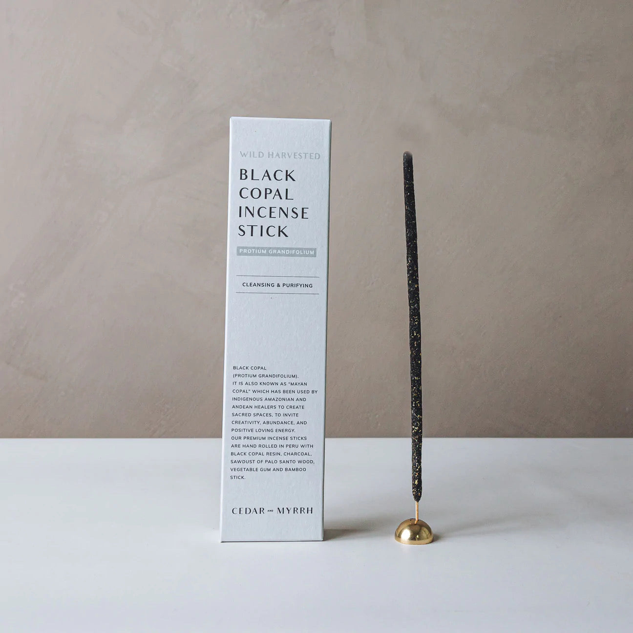 black copal incense stick by Cedar & Myrrh