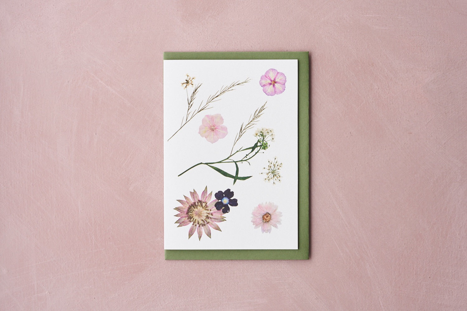 Pressed Flower Botanical Greetings Card - Summer Pastels
