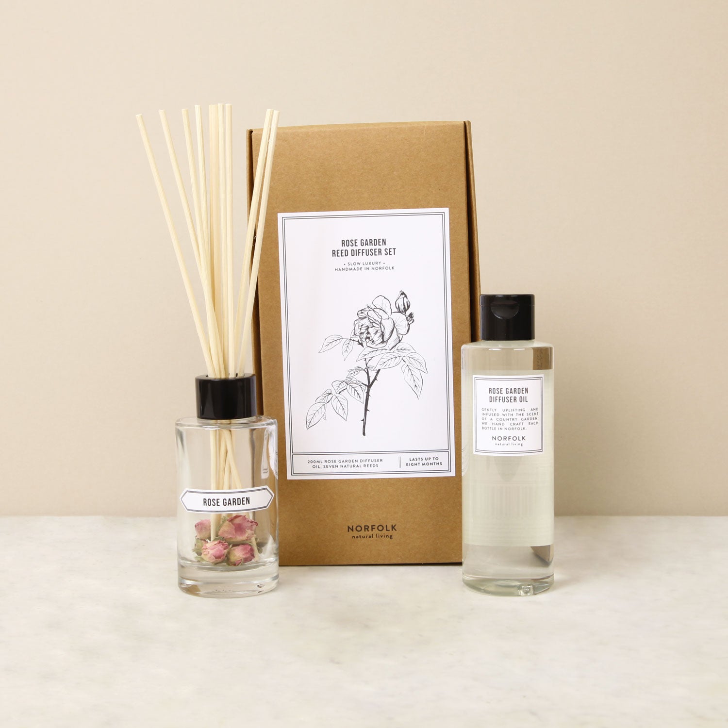 Rose Garden Reed Diffuser Set