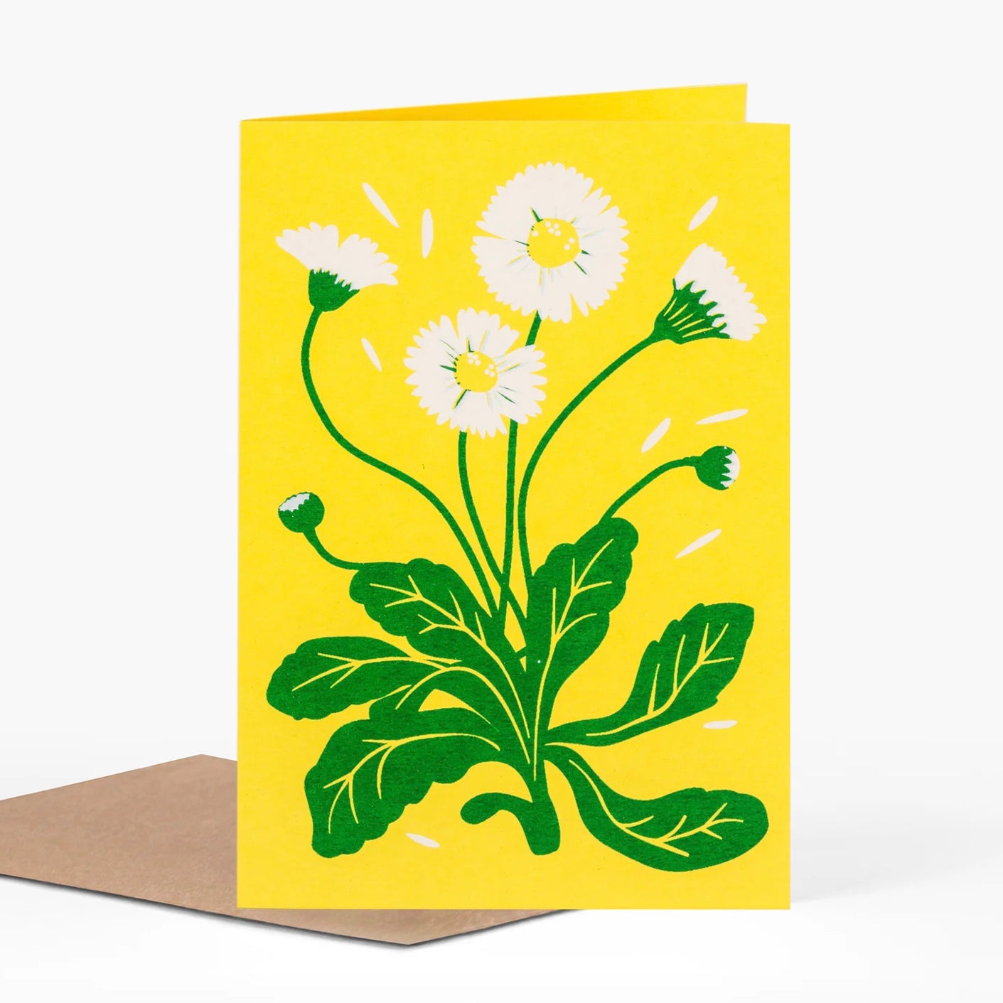 yellow daisy greeting card by Pirrip Press