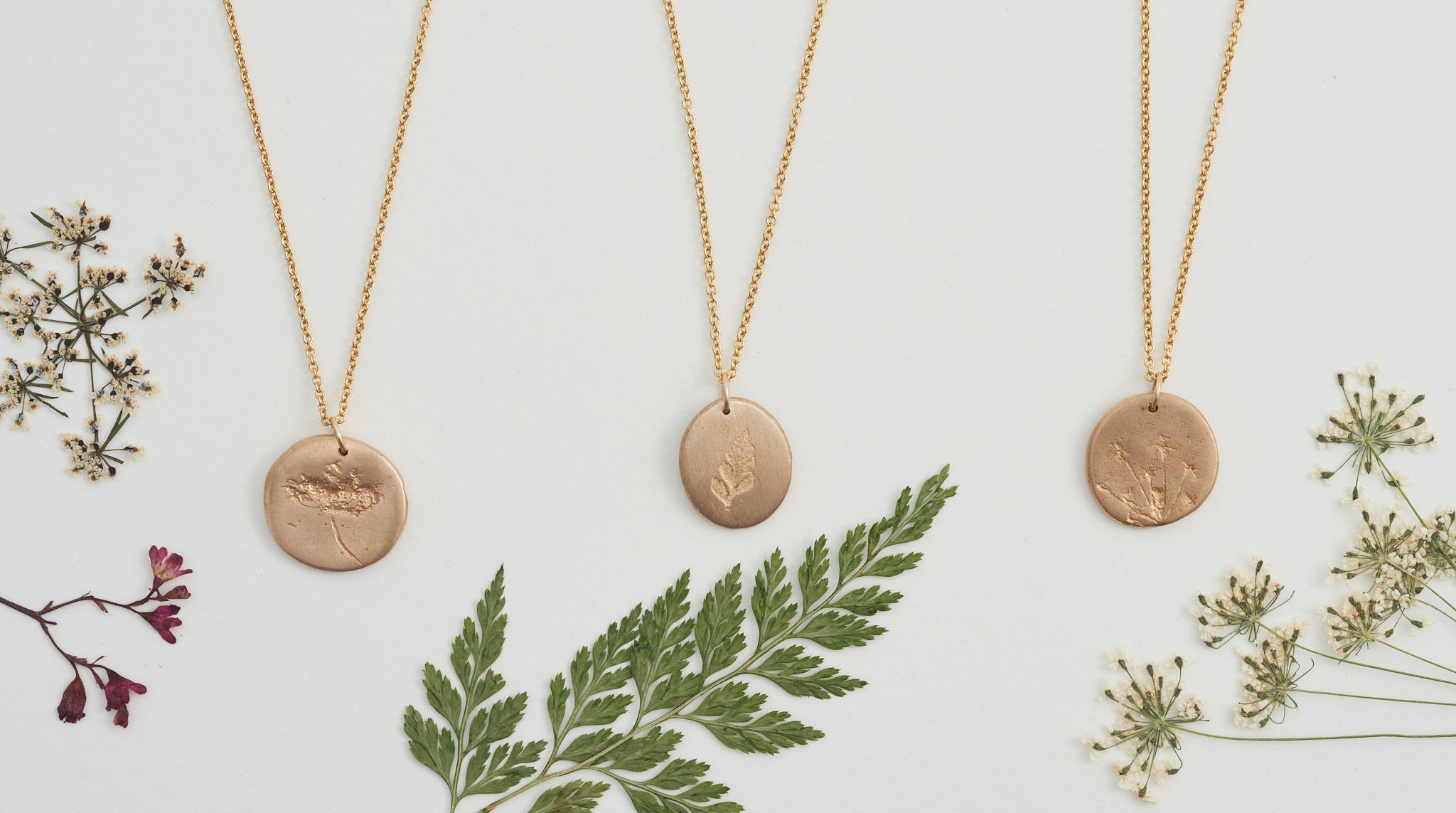 Hand Cast Pressed Flower Necklace | Dill