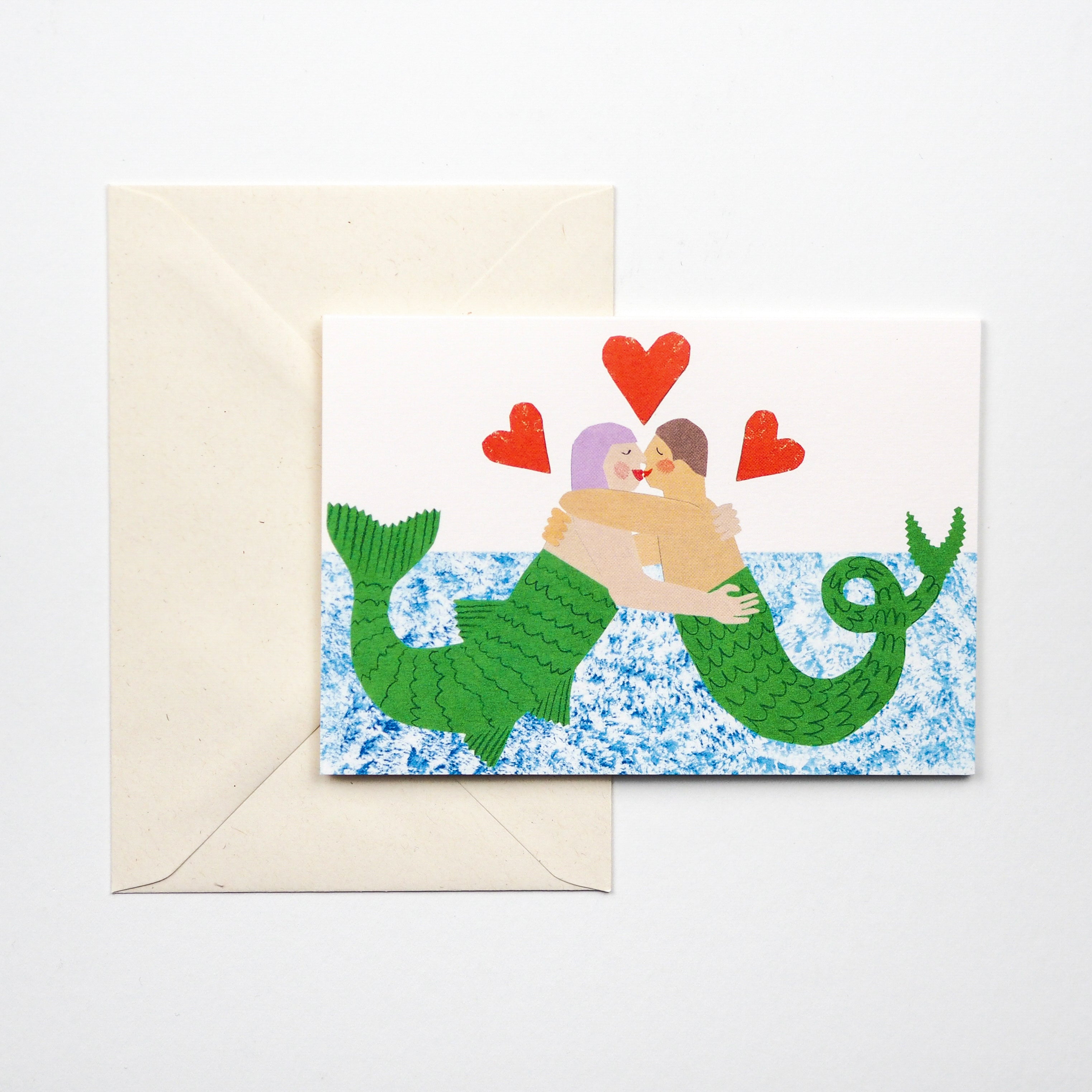 Mermaids in Love Greetings Card