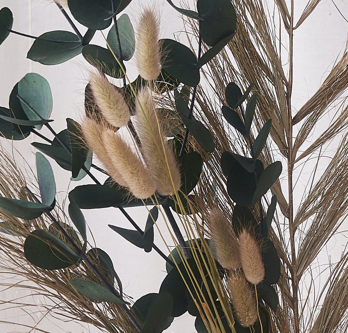 Dried flower bunch with eucalyptus , date palm and bunny tails