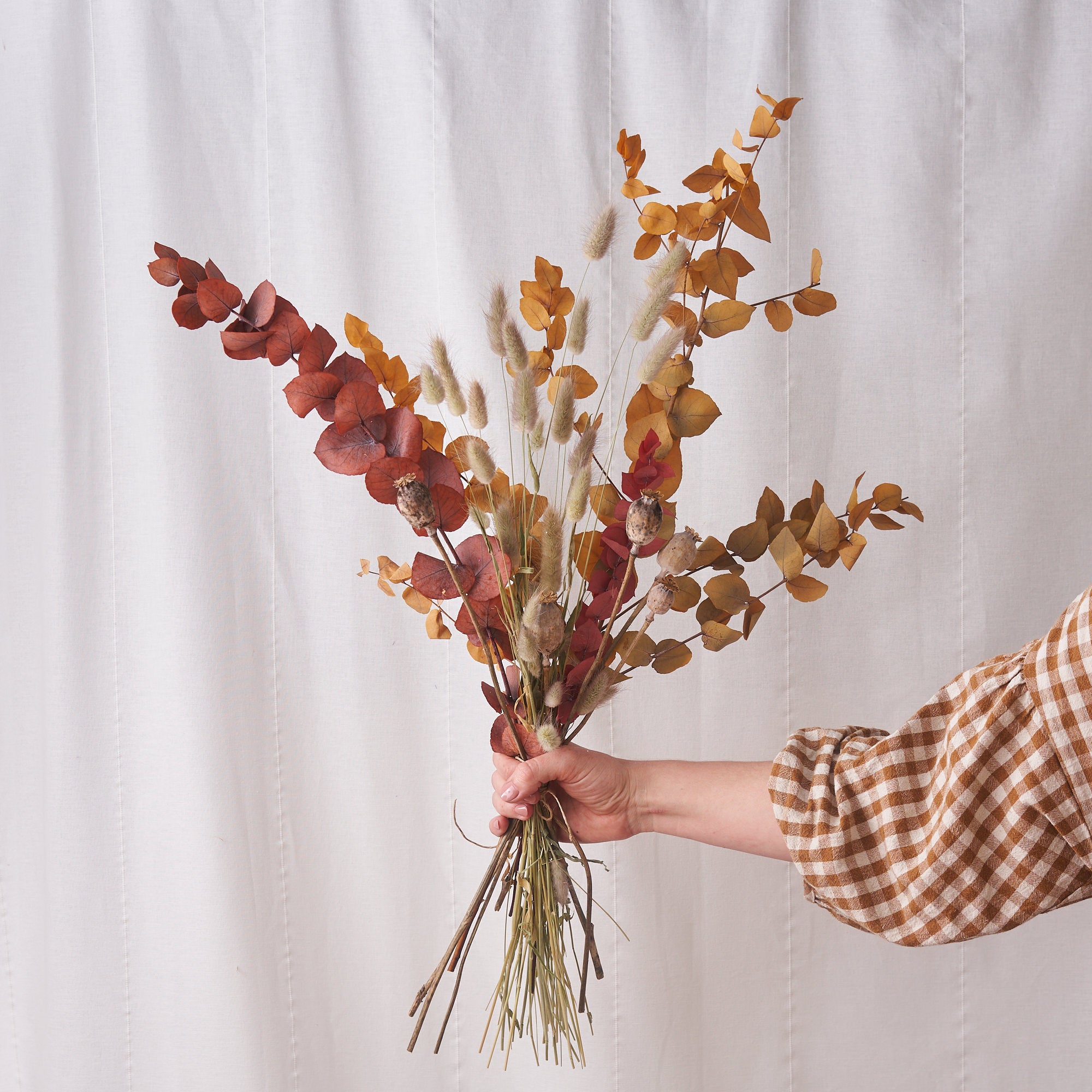 Autumn Sunset: Bunnytails, Poppies and Rainbow Eucalyptus