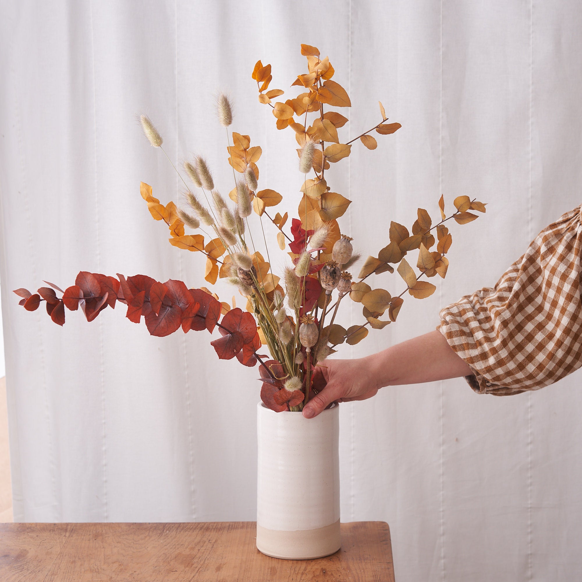 Autumn Sunset: Bunnytails, Poppies and Rainbow Eucalyptus