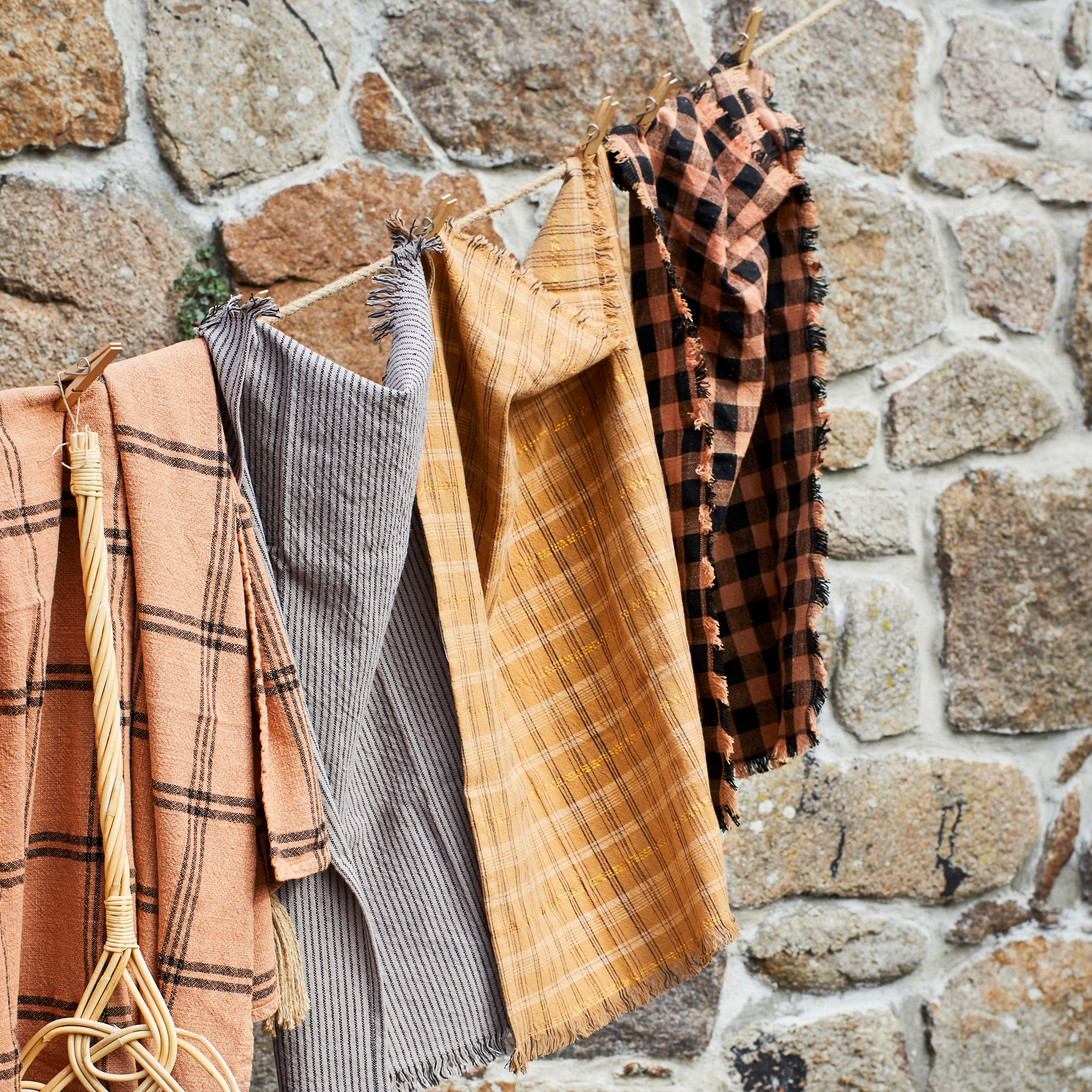 Checked Kitchen Towel with Fringes