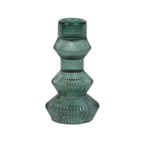 Geometric Glass Candlestick Holder